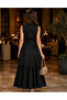 Women's Sleeveless Collared Buttoned Waist Belted Long Tricot Dress - 4