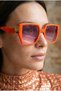 Palme Square Gold Accessory Ultra Light U400 Filtered Luxury Orange Women's Sunglasses - 4