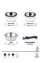 Click Cookware Set Black |   18/10 Stainless Steel |   Removable Handle |   18 Cm-22 Cm-22 cm | - 3