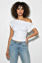 Women's Asymmetrical Waist-Fitted Viscose White Blouse - 5