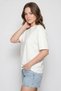 Women's Stone Embroidered Star Detailed Cotton Oversize T-Shirt White - 5