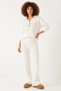Women's Shirt Collar Thick Knitwear Beige Bottom Top Set - 2