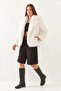 Women's Collared Lined Premium Fur Mbms White - 6