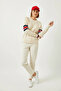 Women's V-Neck Patterned Knitwear Ecru Sweater - 4