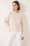 Women's Furry Oversize Cream Sweater - 8