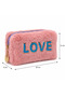 Plush Pen Holder and Makeup Bag Zippered Multi-Purpose Organizer Bag Rose - 2