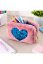 Plush Pen Holder and Makeup Bag Zippered Multi-Purpose Organizer Bag Rose - 4