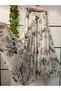Patterned Chiffon A-Line Skirt Lined