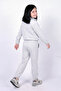 Girl's High Collar Zippered Waist Tie Elastic Leg Sweatpants Set - 4