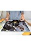 Kitchenville Glass Cutting Board 20”x16”: Tempered Glass Kitchen Counter Protector - Durable- Scratch-Resistant, Heat-Proof - Design 8 - Grey & Gold - 6