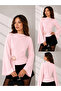 Women's Half Turtleneck Draped Belt Buckle Spanish Sleeve Blouse 224 - 2