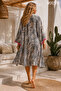 Women's Leopard Patterned Tassel Detailed Women's Pareo Beach - 3