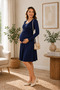 Maternity Dress with Breastfeeding Feature, 95% Viscose, 5% Lycra, Long Sleeves - 2