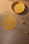 Pet Handmade Cat Scratching Mat with Toys, 100% Cotton Rope, Yellow - 5