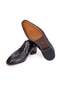 Black Color Lace-Up Genuine Leather Leather Sole Men's Shoes - 3