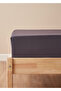 100% Cotton Satin Double Elastic Sheet Set Anthracite (160X200X35 cm) - 3