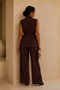 Women's Vest and Pants Set - Stylish Two-Piece Set with Drawstring Waist - 2