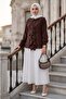 Ruffled Front Shirt Brown Hm2949 - 3