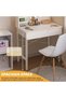-Long Vanity Desk, Makeup Vanity Desk Mirror and Lights, White Makeup Table for Girls Women, Makeup Dressing Table for Bedroom, Makeup Dresser Desk Vanity Table, Vanities Nightstand - 6