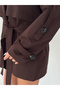 Women's Bitter Brown Lined Premium Fabric Trench Coat - 5
