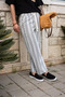 Siena Black Striped 100% Cotton Men's Trousers