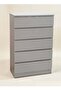 Modern 5-Drawer Chest of Drawers – Minimalist Bedroom Storage Unit - L80 x W40 x H123 cm
