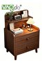 Bedside Nightstand with Double Drawers, Modern Storage Cabinet with Multi-Layered Organization, Durable Side Table with Open Shelf, Easy to Assembly End Table, Suitable for Bedroom Living Room S