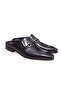 Black Color Laceless Genuine Leather Men's Half Shoes