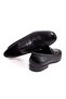 Black Color Laceless Genuine Leather Men's Shoes - 2