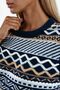 Geometric Patterned Knit Sweater - 4