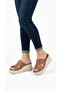Tan Women's Genuine Leather Heeled Slippers 617.3318