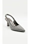 Platinum Silvery Women's Heeled Shoes 036.1410 - 2