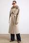 Oversize Detachable Fur Low-Sleeve Coat Stone 3178
