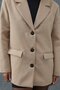 Beige blazer suede jacket with pocket detail - 2