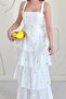 Yellow Strappy Layered Dress with Tie Back - 3