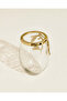 Gold Leaf Hammered Glass Cotton Jar 12.75X10X10Cm - 4