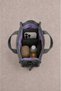 Dark Gray Mini Canvas Women's Hand and Shoulder Bag with Adjustable Strap and Snap Fastener Vintage 19X16X9 cm - 4
