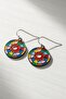 Stained Glass Patterned Enamel Women's Earrings Double Piece Handmade Earrings - 2