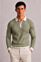 Men's Long Sleeve Slim Knitwear with Sleeve and Collar Detailing