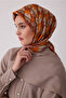 Orange Geometric Pattern 100% Twill Silk Scarf 4406-55 - 2
