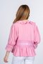 Women's Summer Pink Lace Collar Ruffle and Waist Tulle Lace Detailed Blouse Shirt 70073 - 5