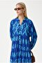 Women's Modest New Megan 100% Viscose Maxi Length Blue Balloon Sleeve Long Summer Dress - 4