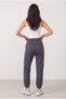 Women's High Waist Elastic Waist Lace-Up Pocketed Elastic Cuffs Baggy Jogger Sweatpants Po-3051 - 3