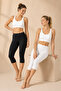 Black & White Women's 2-Piece Combed Cotton Capri Leggings 95% Cotton 5% Elastane |   Comfortable Home Leggings