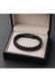 Black Double Row Beaded Men's Leather Bracelet – Stylish Gift Boxed Model - 2