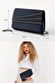 Women's Navy Blue Stone Evening Dress Clutch Bag – Chain Strap Clutch Evening and Event Bag - 3