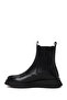 Women's Black Thick-Soled Leather Chelsea Boots Wf450006Dv - 3