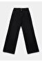 Wide Leg Fit Women's Black Denim Jean Pants - 7