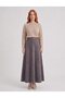Partly Stitched Suede Skirt Smoked - 2