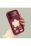 Vivo V60 Lite Compatible Case Camera Protector Floral Pattern Maroon Lover Couple Silicone Phone Case - 3